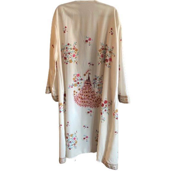 Unbranded Tops - Maxi 'peacock' and floral kimono duster
